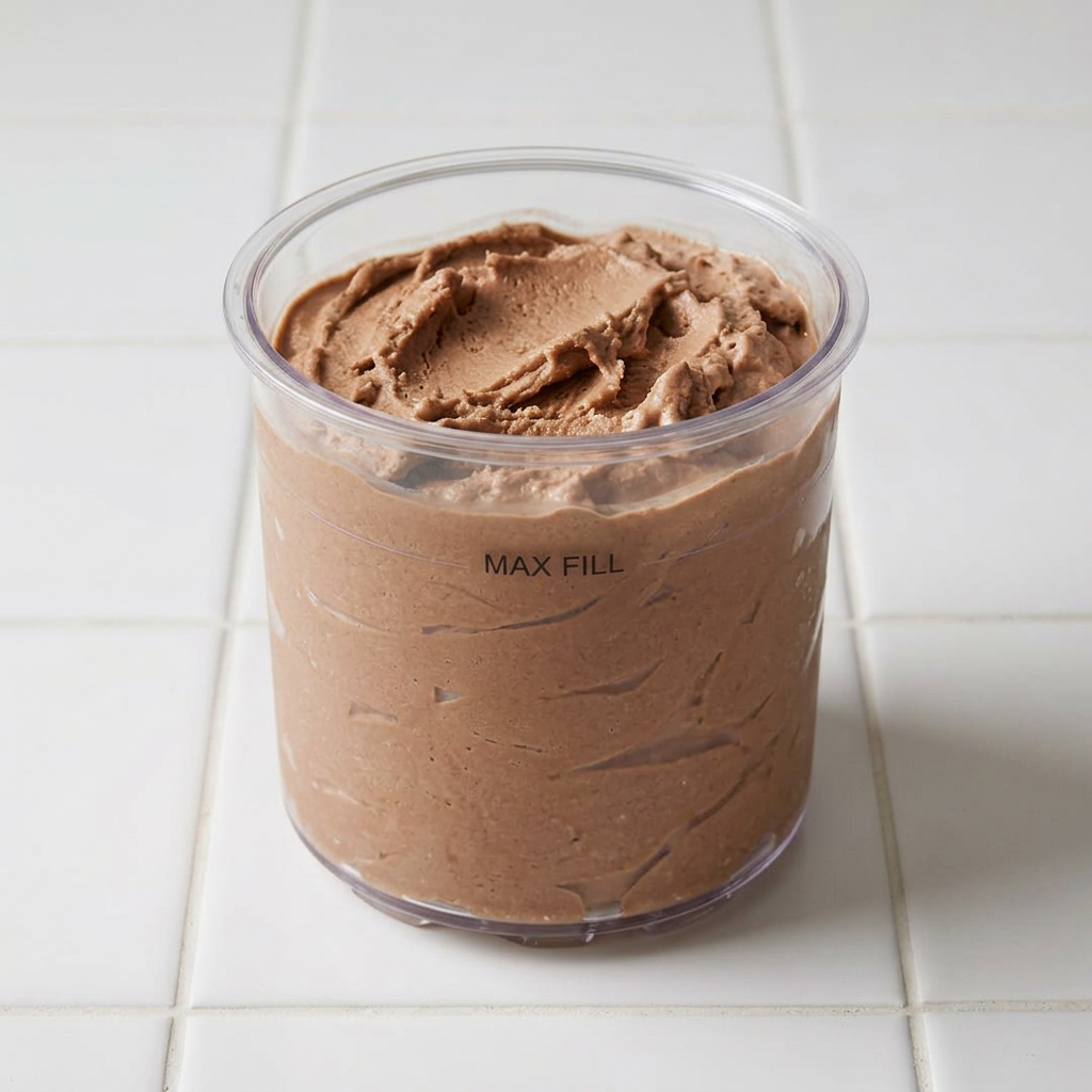 La pint con Gelato Cioccolato e Arachidi "Light" appena mantecato