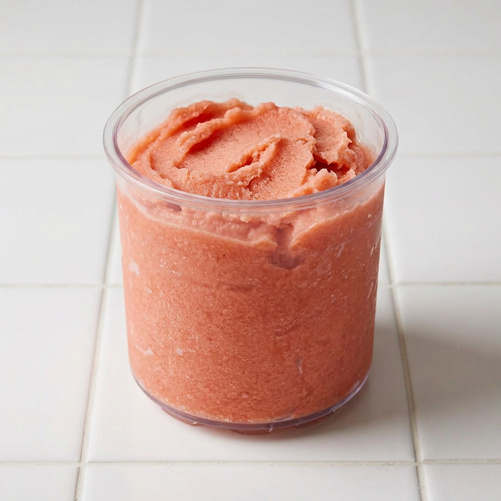 La pint con Sorbetto Pesca "Light" appena mantecato